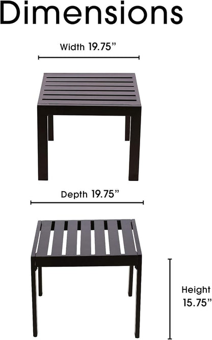 Serta Catalina Modern Outdoor Patio Furniture Collection with Bronze Metal Frame Finish, Side Table, Bronze
