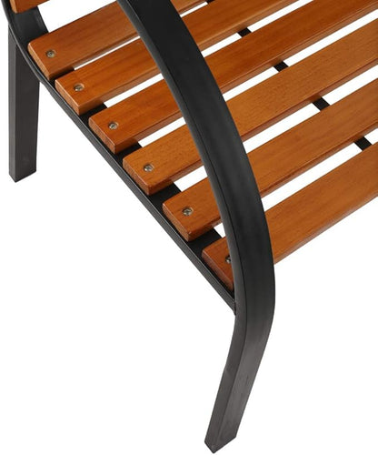 Garden Bench,Outdoor Bench Patio Bench for Metal Bench Park with Armrests Sturdy Hardwood Cast Iron for Yard (48")