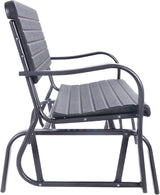 HAPPYGRILL Outdoor Swing Glider Bench, Patio Loveseat Chair with Steel Frame - Photo 3