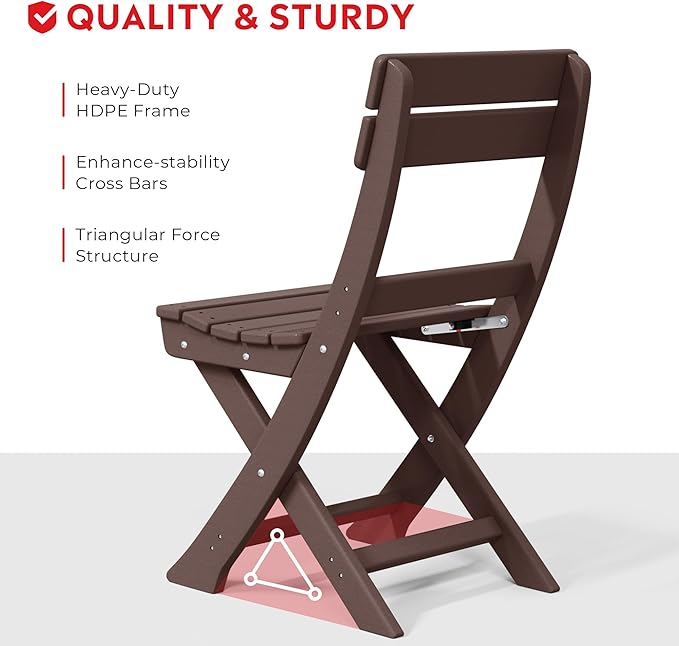 Costaelm Outdoor Patio Modern Folding Dining Chair - Photo 4