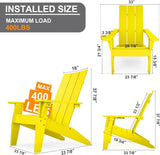 MXIMU Adirondack Chair Set of 2: Modern Adirondack Chairs Fire Pit Chairs Plastic Outdoor Chairs for Lawn Backyard Deck - Photo 2