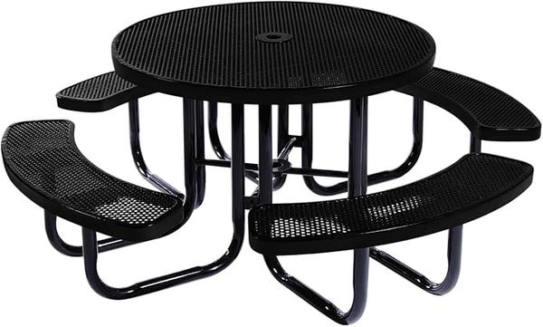 COATEDOUTDOORFURNITURE Heavy-Duty Portable Outdoor Picnic Table with Umbrella Hole - Photo 1