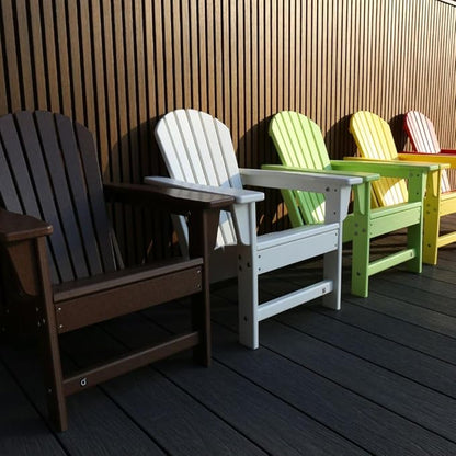 NewTechWood Child Adirondack Patio Chair Weather Resistant, Easy Installation, Widely Used in Outdoor, Fire Pit, Deck, Lawn, Outside, Garden Chairs (Ivory)