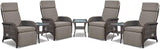 Belord 7 Piece Wicker Patio Furniture Set - 4 Adjustable Outdoor Recliner Chairs with 3 Side Table Patio Conversation - Photo 1