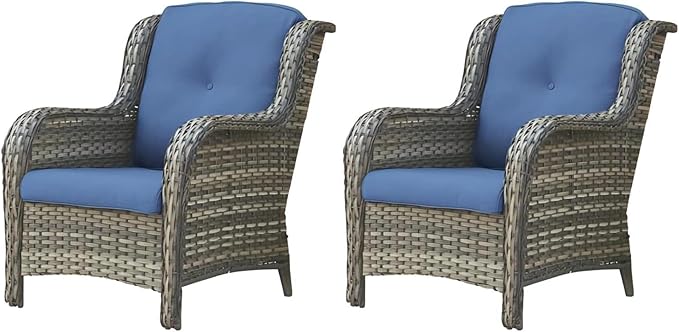 HUMMUH 4 Piece Patio Conversation Furniture Set PE Wicker Rattan Outdoor Loveseat Sofa, Patio Chairs - Photo 6