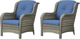 HUMMUH 4 Piece Patio Conversation Furniture Set PE Wicker Rattan Outdoor Loveseat Sofa, Patio Chairs - Photo 6