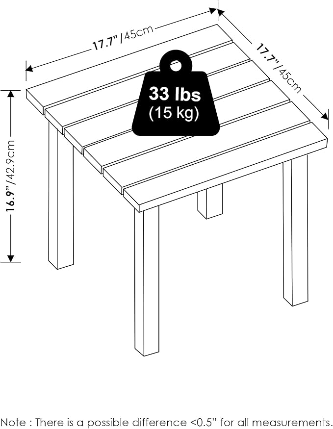 Furinno TIOMAN Patio Table, Outdoor Side Table, Patio End Table, Coffee Table in Teak Oil, for Patio, Garden, Porch - Photo 3
