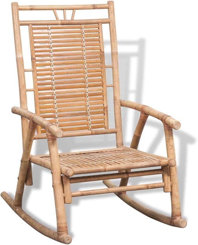 Terrace Garden Outdoor Sun Lounger,Home Lunch Breathable Leisure Chair,Rocking Chair Bamboo