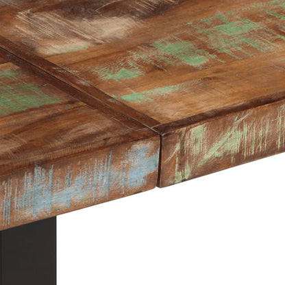 Industrial Style Solid Wood Bench with Reclaimed Wood and Steel Frame, Black Metal and Brown Finish, 63.0 Inch Long for Hallway or Living Room, Supports 661 lbs, Modern Matte