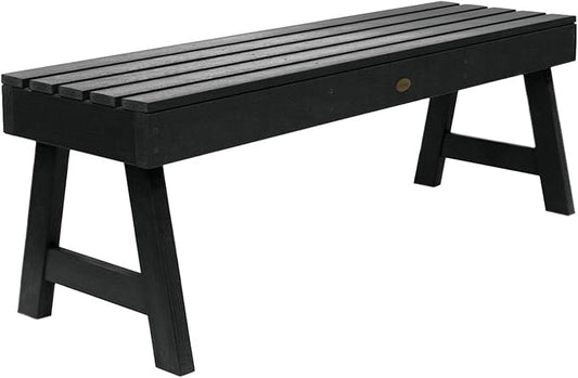 highwood Weatherly Backless Bench, 4-Feet, Black