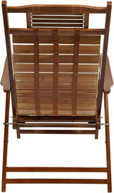 Bamboo Lounge Chair Folding Reclining Chair with Adjustable Backrest Folding Lounge Chairs with Cushion Max. Load - Photo 5