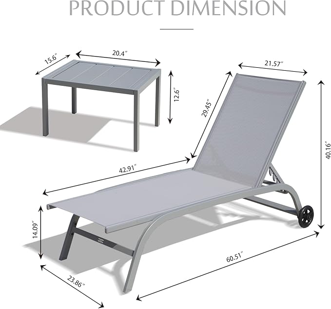 Domi Pool Lounge Chairs Set of 3 - Photo 2