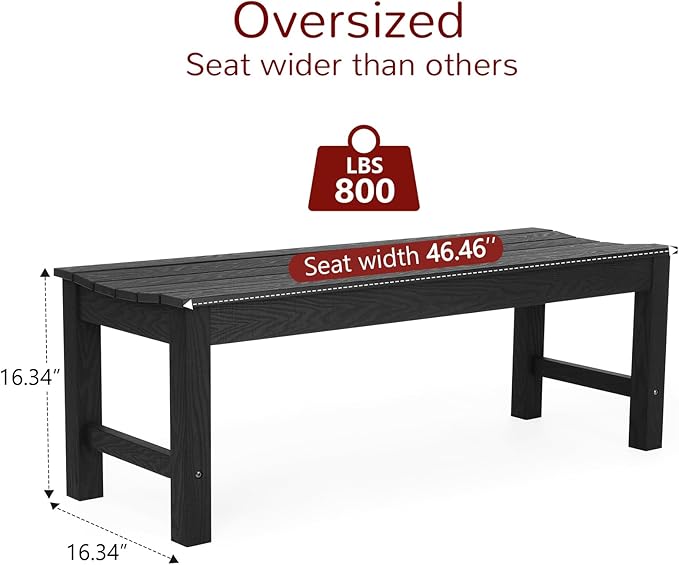 Stoog Outdoor Bench, 2-Person Outdoor Poly Lumber Backless Bench, Weatherproof Garden Bench, Never Rot or Fade - Photo 3