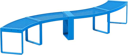 Heavy Duty Outdoor Curved Fire Pit Bench,Metal Outside Park Bench,Steel Backless Loveseat,Coated Mesh Commercial-Grade Seating for Patio, Porch, Garden, Deck, Yard, 1000 LBS Max Load