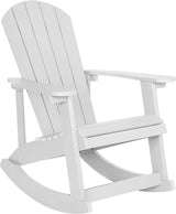 Flash Furniture Set of 4 Savannah Adirondack Rocking Chairs - Commercial Grade All-Weather White Poly Resin Wood - Photo 9
