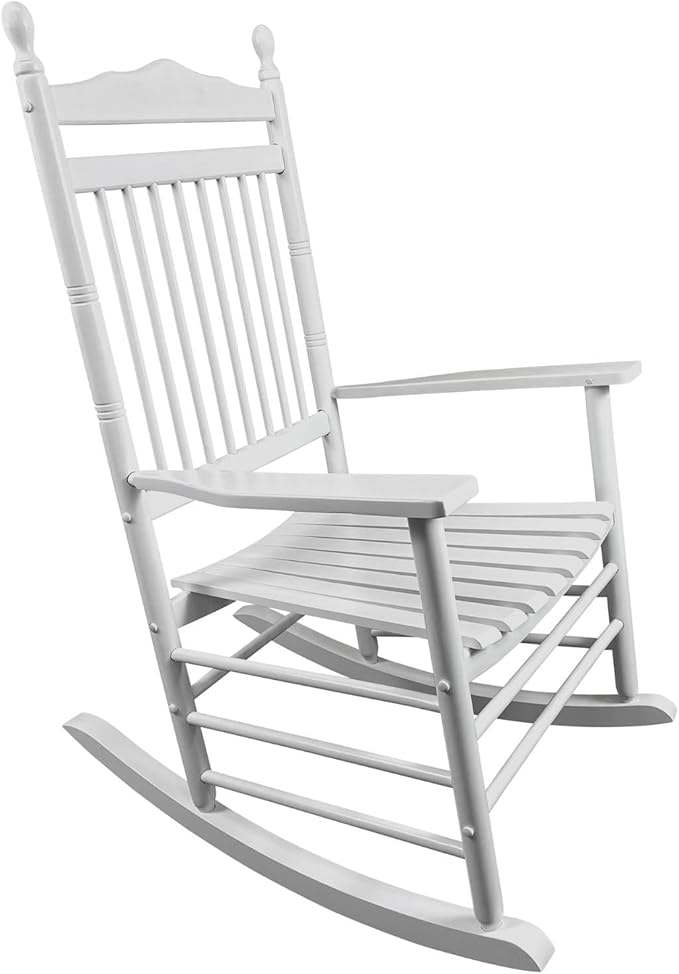 Rocking Solid Wood Chair, Front Porch Rocker for Adult, Load Bearing 280 lbs