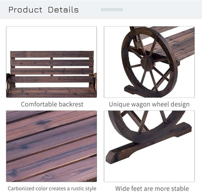 Yard Benches, Outdoor Garden Bench,Fir Wood Patio Park Bench, Patio Loveseat for Porch Garden Lawn Patio Seating Benches 41.5" L x 23.25" W x 29.5" H