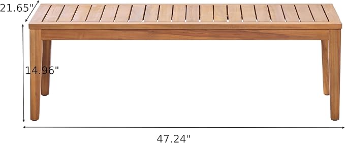 Merax 5 Piece Acacia Wood Patio Furniture Set, 3-Seater Sofa - Photo 4