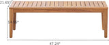 Merax 5 Piece Acacia Wood Patio Furniture Set, 3-Seater Sofa - Photo 4