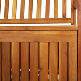 Storage Bench 66.9" Solid Wood Acacia Outdoor Bench Garden Bench Deck Bench Porch Bench for patios, Gardens, Decks - Photo 7