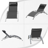 Domi Pool Lounge Chairs Set of 2, Adjustable Aluminum Outdoor Chaise Lounge Chairs - Photo 8