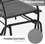 Pemberly Row Patio Glider Rocking Bench, Gray Metal Frame, Ergonomic 2-Person Double Chair with Smooth Motion - Photo 4