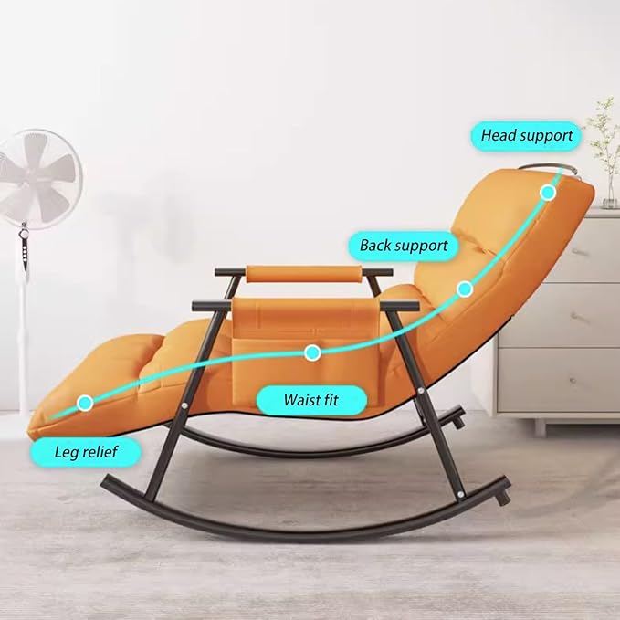 Outdoor Zero Gravity Chair Reclining, Rocker Chair Outdoor, Fully Padded Patio Chair, Reclining Patio Lounger Chairs for Outside Inside Poolside Camping, Padded Zero Gravity Chair ( Color : Off-white