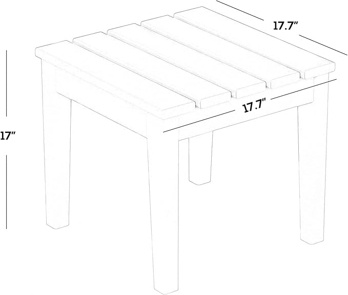 WestinTrends Ashore Outdoor Patio Modern Adirondack Side Table, White - Photo 2