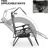 MoNiBloom Zero Gravity Chair Set of 2 with Canopy Shade, Patio Folding Anti Gravity Recliner - Photo 6