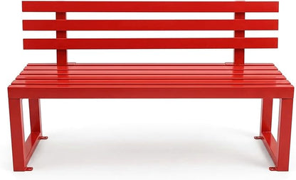 47.2" Garden Bench with backrest, Metal Bench Outdoor, Ground-Mountable, Securable Outdoor Benches, Garden & Park, Also Available in39.4, 59", and 70.9"