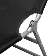 Folding Sun Lounger Black 22.8"x74.4"x10.6" Powder-Coated Steel Frame Adjustable Backrest Patio Pool Beach Lounge - Photo 6