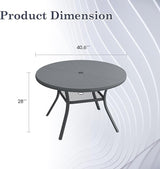 Outdoor Patio Round Dining Table for 4 - Photo 3