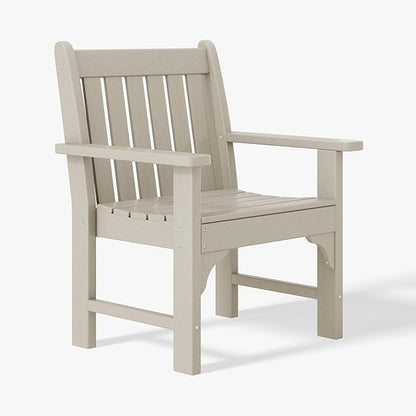 WestinTrends Malibu Outdoor Patio HDPE Adirondack Dining Arm Chair, Sand