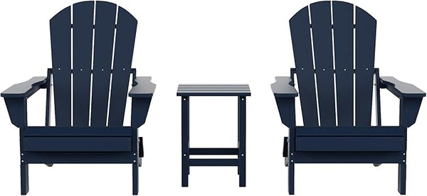 Costaelm 3 piece Patio Set, Outdoor Modern Adirondack Table and Chairs - Photo 1