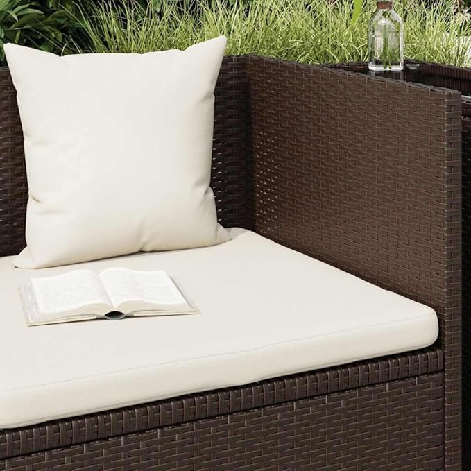 Brown PE Rattan Foldable Cushioned Sun Lounger with 4 Pillows and 7-Level Adjustable Backrest for Patio Garden Poolside - Photo 4