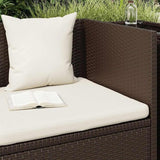 Brown PE Rattan Foldable Cushioned Sun Lounger with 4 Pillows and 7-Level Adjustable Backrest for Patio Garden Poolside - Photo 4