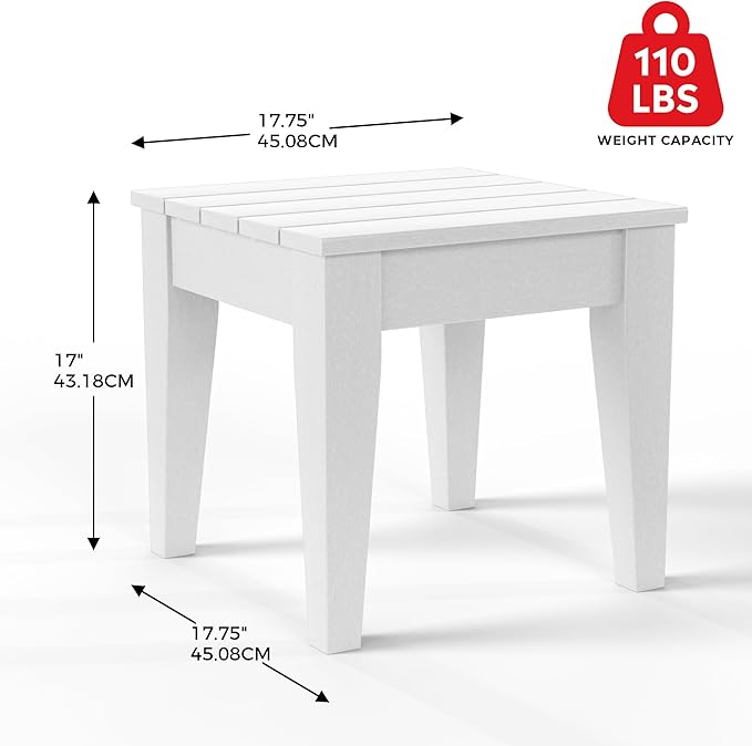 Costaelm Small Outdoor Side Table, Patio End Table Weather Resistant Outdoor Coffee Table - Photo 3