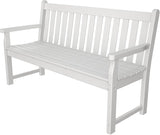 POLYWOOD Traditional Garden Bench, White, 60 Inch - Heavy Duty HDPE Outdoor Bench for Patio, Porch - Photo 5