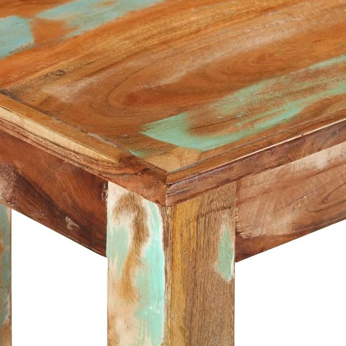 Solid Reclaimed Wood Outdoor Bench for Patio Garden Seating with Rustic Aesthetic and Durable Construction Comfortably Seats Three Adults
