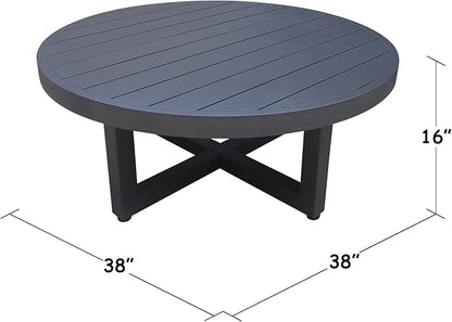 IC INTERNATIONAL CONCEPTS Outdoor Aluminum Patio Coffee Table - Charcoal
