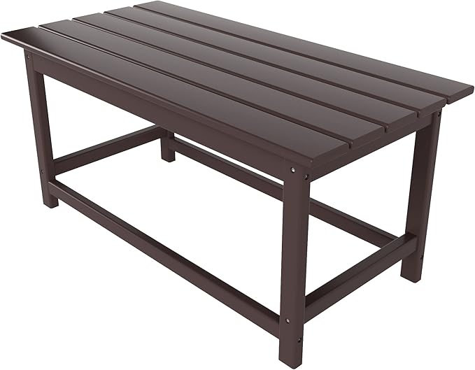 WO WESTIN OUTDOOR HDPE Laguna Outdoor Poly Adirondack Coffee Table, Dark Brown