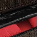 Garden Bench Deck Bench Patio Bench with Cushions Brown Poly Rattan - Photo 9