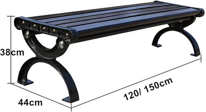 Outdoor Benches Clearance Wood with Cast Iron & Hardwood Structure Garden Bench Park Bench, Weather Proof Porch Loveseat for Backyard, Lawn, Poolside (Color : A, Size : 1.2m)