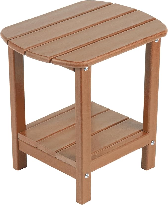nalone Adirondack Side Table 16.5" Outdoor Side Table HDPE Plastic Double Adirondack End Table Small Table for Patio - Photo 1