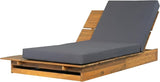 Christopher Knight Home Bard Patio Chaise Lounge Chair Outdoor, Acacia Wood Poolside Sun Lounger with 4-Thick Cushion - Photo 5
