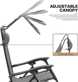 MoNiBloom Zero Gravity Chair with Canopy Shade, Patio Anti Gravity Recliner - Photo 8