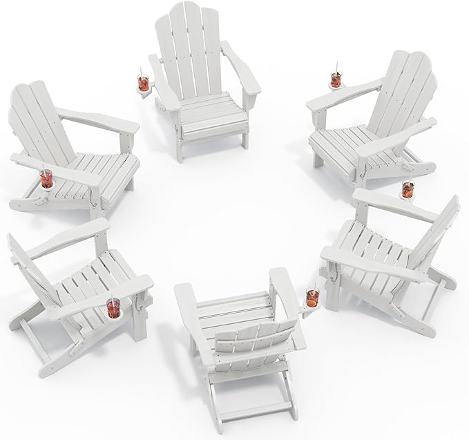 KINGYES Folding HDPE Adirondack Chairs