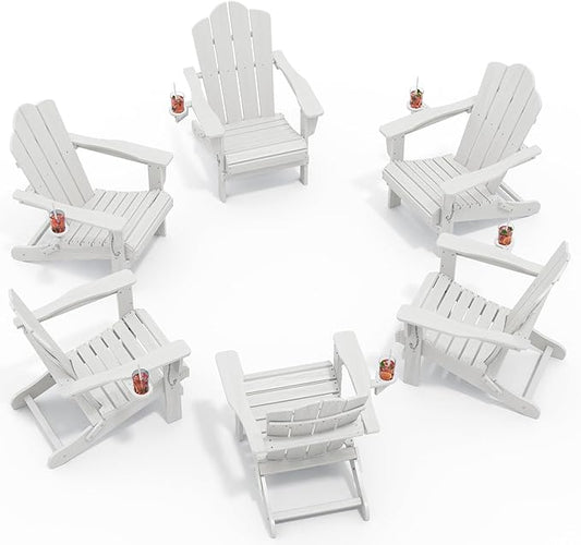 KINGYES Folding HDPE Adirondack Chairs