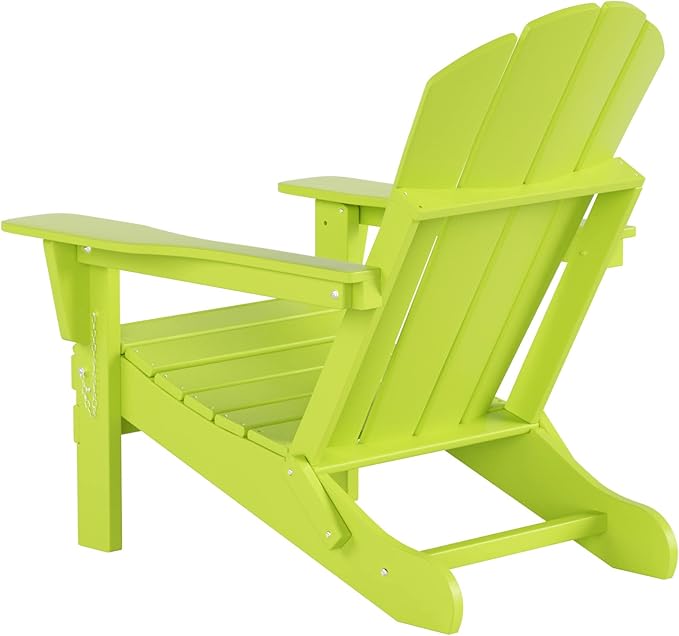 WO Home Furniture Adirondack Chairs Table Set of 3 PCS Outdoor Folding Chairs Coffee Table Weather/UV Resistant for Lawn - Photo 6