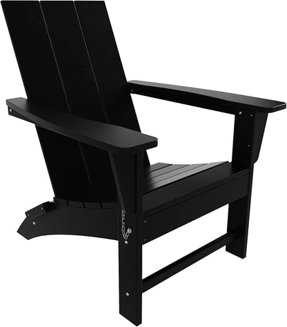WestinTrends Ashore Modern Outdoor Folding Adirondack Chair, Black
